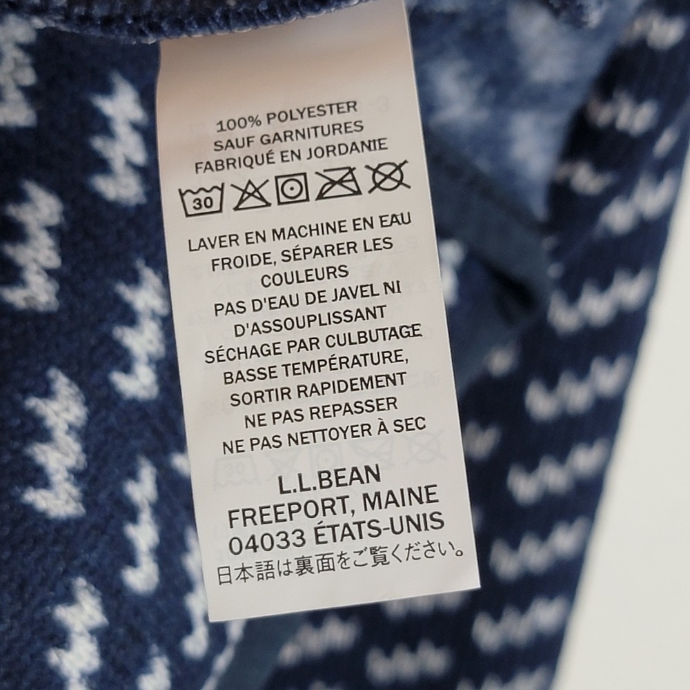 L.L. Bean XL Tall Sweater Fleece Pullover Birdseye T Snap Blue EUC Lounge Casual - Picture 12 of 12